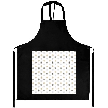 Discover Modern Snowflakes Pattern White Gold Aprons