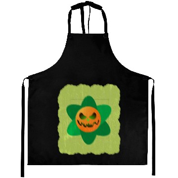 Discover flowers pumpkin Halloween Aprons