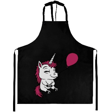 Discover Happy balloon unicorn comic Aprons