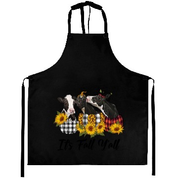 Discover It's Fall Y'all Cows and Pumpkins Sunflower Aprons