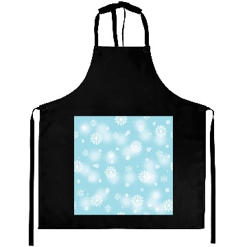 Discover Abstract Blue Snowflakes Pattern Aprons