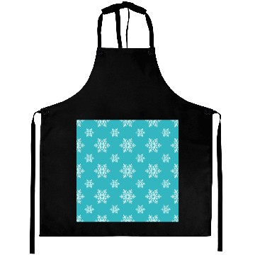 Discover Decorative Teal Snowflakes Pattern Aprons