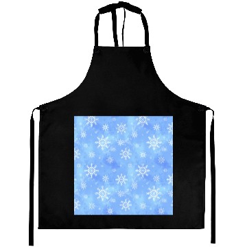 Discover Blue Snowflakes Pattern Aprons