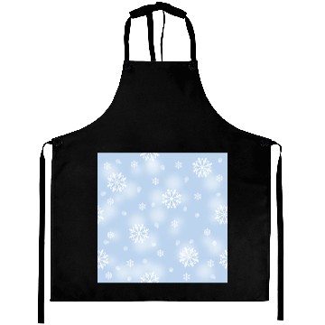 Discover Elegant Blue Snowflakes Pattern Aprons