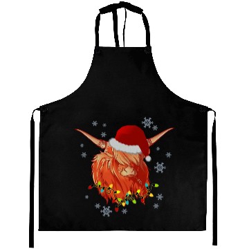 Discover Cow Christmas Light Santa Aprons