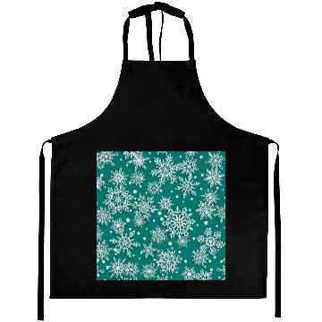 Discover Green Snowflakes Pattern Aprons