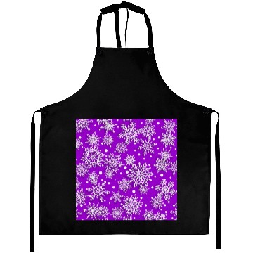 Discover Purple Snowflakes Pattern Aprons