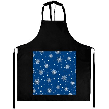 Discover Modern Navy Blue Snowflakes Pattern Aprons