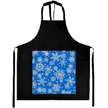 Discover Blue Snowflakes Pattern Aprons