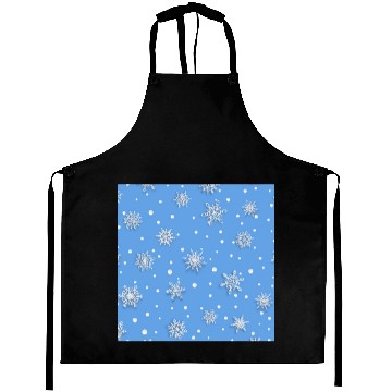 Discover Blue Snowflakes Pattern Aprons