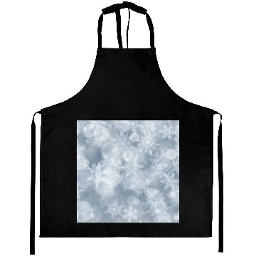 Discover Grey White Snowflakes Pattern Aprons