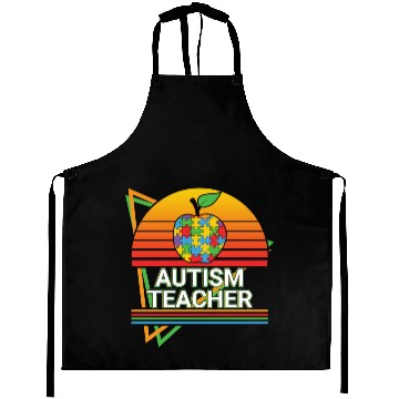 Discover Autism Teacher Retro Aprons