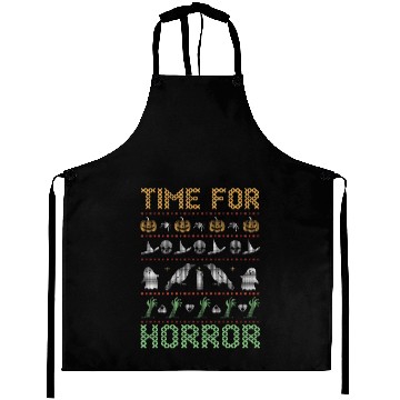 Discover Stitch Pattern Horror Creatures Halloween Aprons