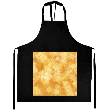 Discover Orange White Snowflakes Pattern Aprons