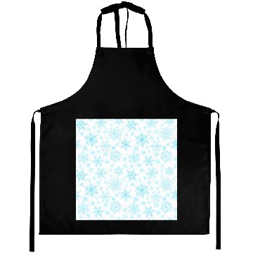 Discover Modern Snowflakes Pattern White Teal Aprons