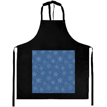 Discover Elegant Blue Snowflakes Pattern Aprons