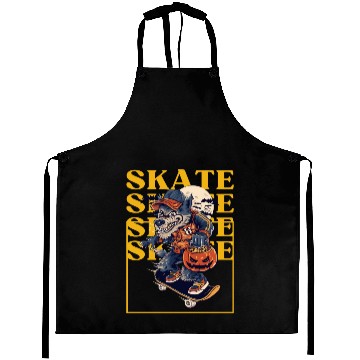 Discover Wolf Skateboard Lazy Halloween Costume Aprons