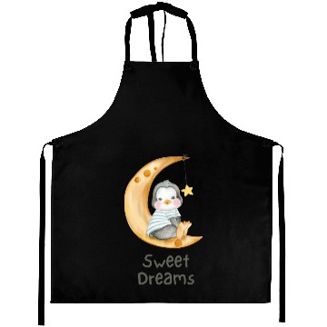 Discover Cute Penguin Moon Sweet Dreams Aprons
