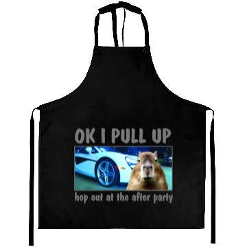 Discover Ok I Pull Up Capybara Meme After Party Rap Song ar Aprons