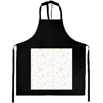 Discover Modern Snowflakes Pattern White Gold Aprons