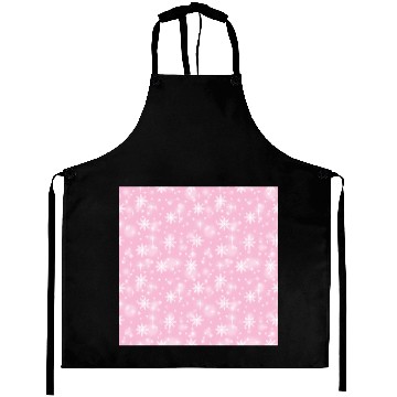 Discover Pink Snowflakes Pattern Aprons