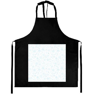 Discover Modern Snowflakes Pattern White Blue Aprons