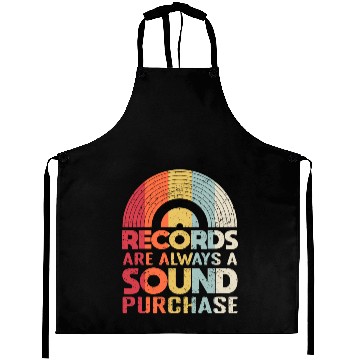 Discover Vinyl Collector Joke Record Collection Aprons