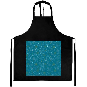 Discover Snowflakes Pattern Blue Gold Aprons