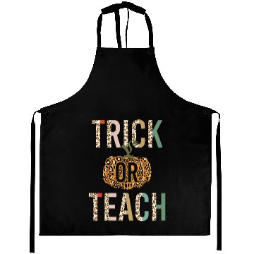 Discover Trick Or Teach Leopard Print Halloween Aprons