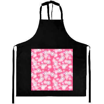 Discover Pink White Snowflakes Pattern Aprons