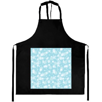 Discover Abstract Blue Snowflakes Pattern Aprons