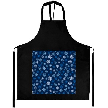 Discover Blue Snowflakes Pattern Aprons