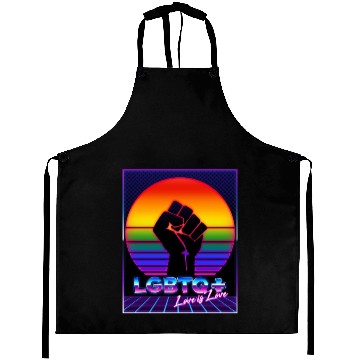 Discover LGBT Pride 80s Retro Vaporwave Sunset Aprons