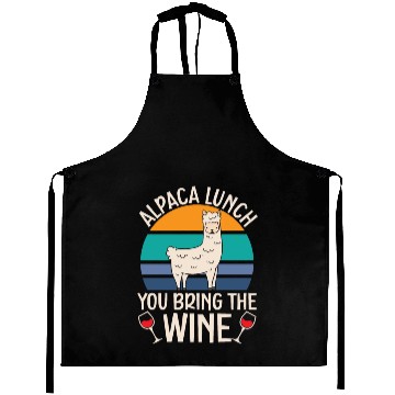 Discover Alpaca Lunch You Bring The Wine Drinker Llama Aprons