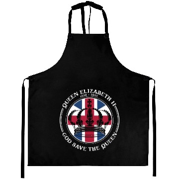 Discover UK British Queen Elizabeth II God Save The Queen Aprons