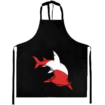 Discover Scuba Diver Red White Flag Hammerhead Scuba Diving Aprons
