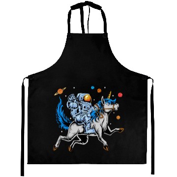 Discover Astronaut riding cute unicorn Aprons