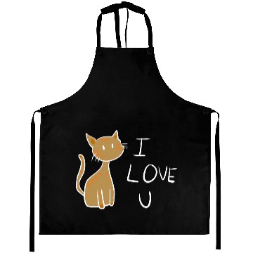 Discover brown cat i love you Aprons