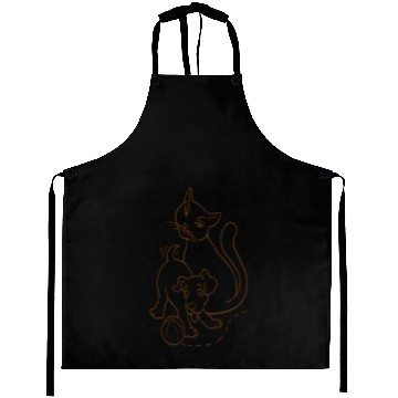 Discover Cat And Dog Brown Aprons