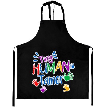 Discover Funny Tiny Human Tamer Daycare Provider Teacher Aprons