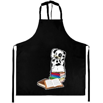 Discover Book Reading Dalmatian Dog Lover Aprons