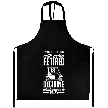Discover Retired Retirement Funny Golf Golfer Golfing Gift Aprons
