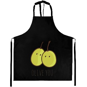 Discover I Love You (Olive You) cute Aprons