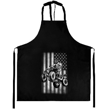 Discover ATV 4Wheeler Racer Jump USA Flag Aprons