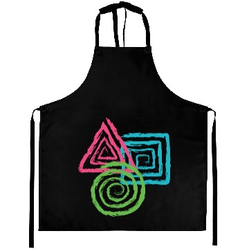 Discover Geometric Shapes. Square, Triangle, Circle Spirals Aprons