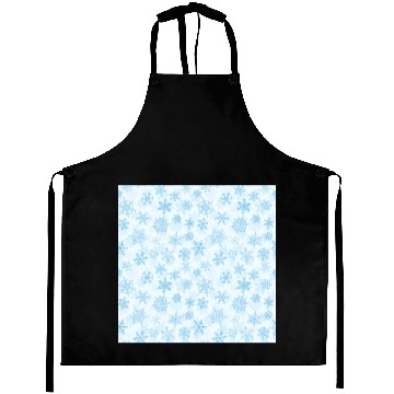 Discover Elegant Snowflakes Pattern White Blue Aprons