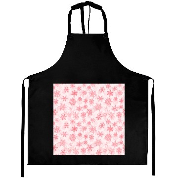 Discover Elegant Snowflakes Pattern White Red Aprons