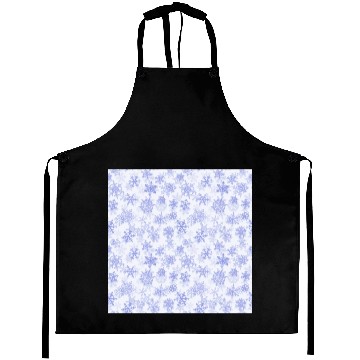 Discover Elegant Snowflakes Pattern White Purple Aprons