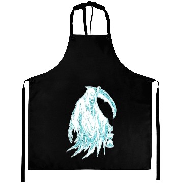 Discover Funny Haloween Green Grim Reaper Costume Aprons