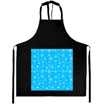 Discover Snowflakes Pattern Blue White Aprons